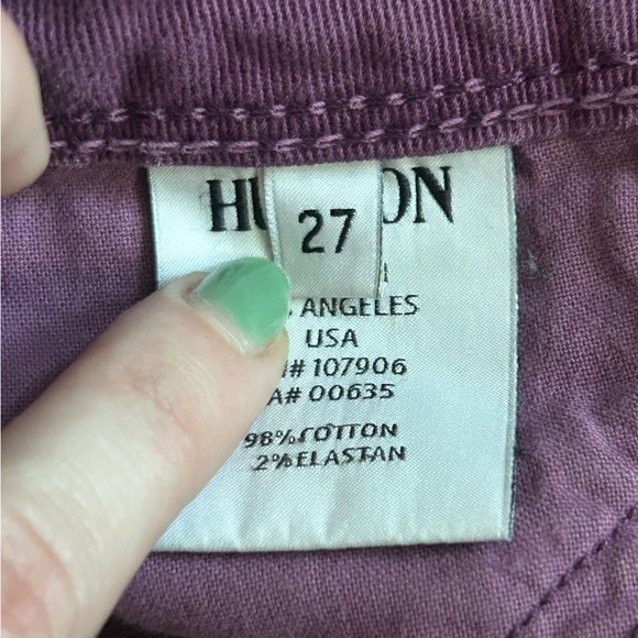 Y2K Hudson Denim Purple Button Pocket Straight Skinny Jean - Picture 13 of 15